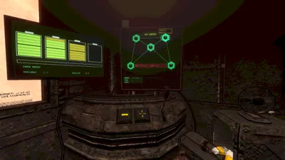 HEX control for moving the cabin between nodes, with its current energy level on the left
