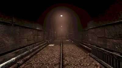 The empty station corridor
